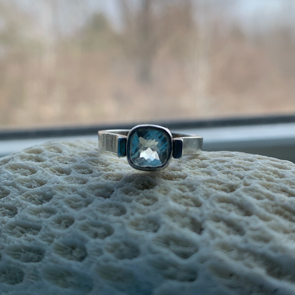Sterling silver green amethyst ring ETSY